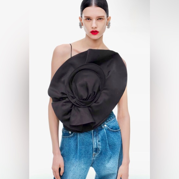 Magda Butrym Tops - MAGDA BUTRYM H&M
GATHERED TOP WITH ROSE APPLIQUÉ
